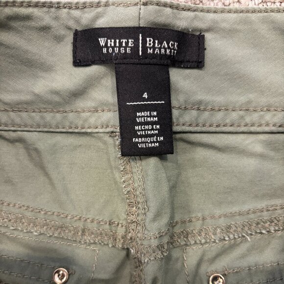 Green Capri Pants - Rhinestones - Gold Zippers - Size 4 White House Black Market - Picture 5 of 5